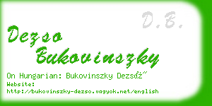 dezso bukovinszky business card